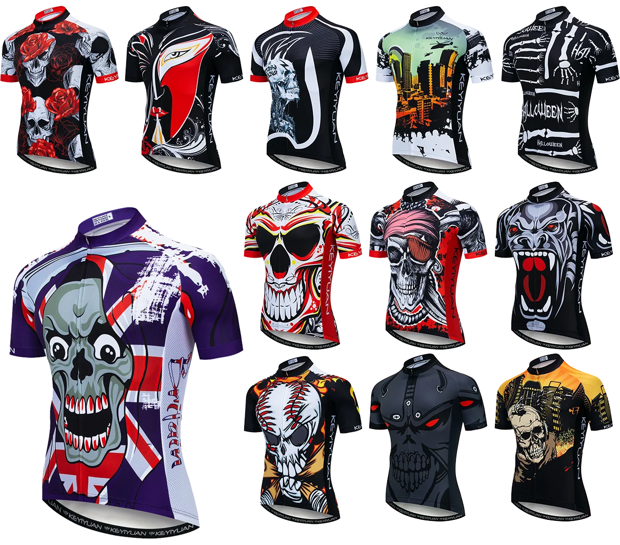 

KEYIYUAN Men Short Sleeve Cycling Jersey MTB Bike Road Clothing Bicycle Sports Shirts Mallot Ciclismo Hombre Verano