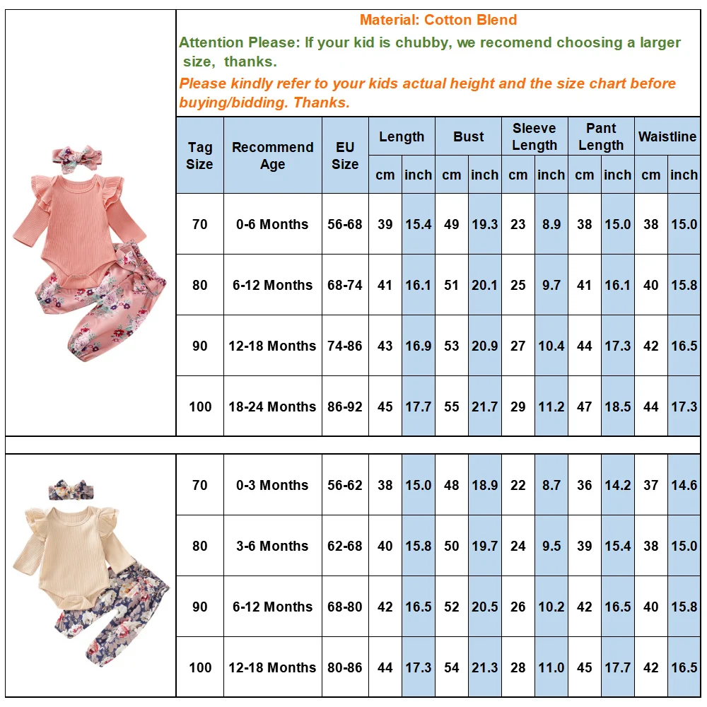 Floral Newborn Baby Girl Clothes 2019 Fall Knitted Ruffle Sleeve Top Headband Dress Outfits Infant D35 | Мать и ребенок