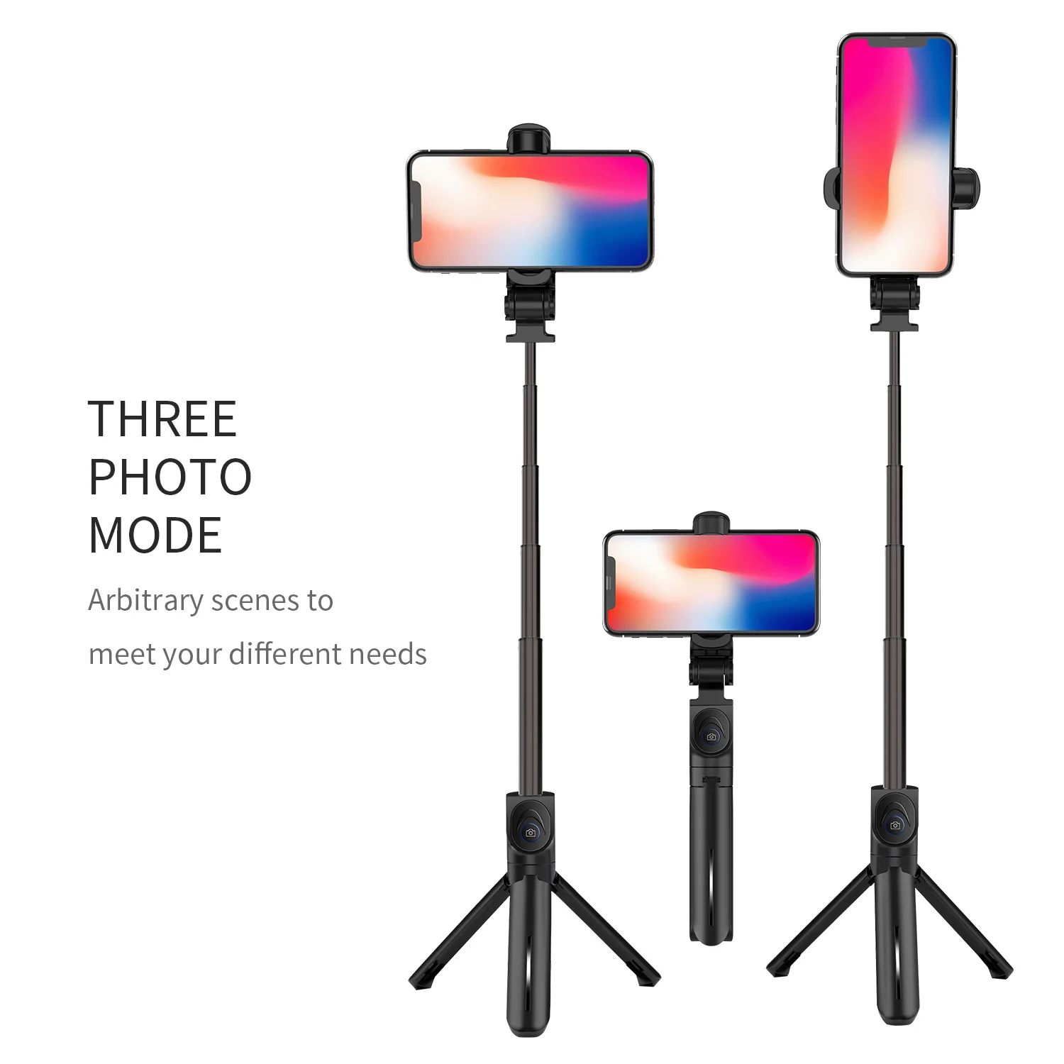 

Portable Aluminum Alloy 76cm Selfie Stick Foldable 20cm Mobile Phone Holder for IPhone Xiaomi Flexible Bluetooth Handheld