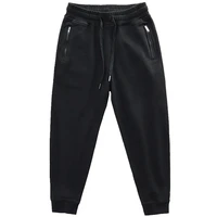pure cotton knitted pants men s american retro autumn and winter fleece lined track pants leisure tappered sweatpants