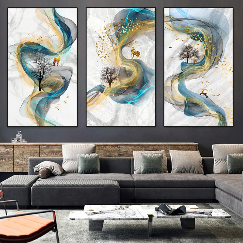 3 Панели Настенные постеры современный большой размер холст настенные
