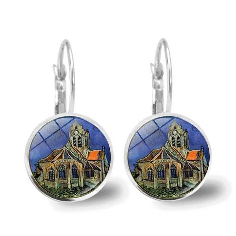 Серьги-гвоздики с изображением миндаля Ван Гога цветущие серьги ветки свадебные