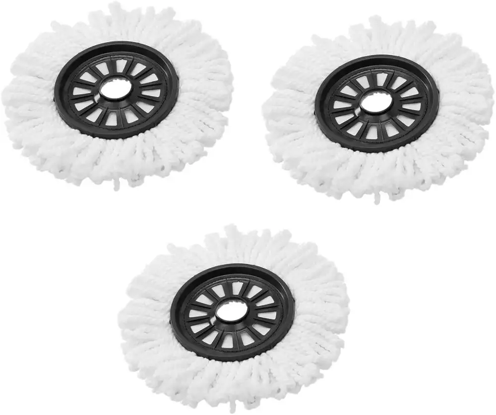 Yocada-Paquete de 3 recargas de cabeza de mopa giratoria de microfibra para giro Universal de 360 grados, cabeza de mopa m&aacute;gica, mango de mopa giratorio de forma redonda-0