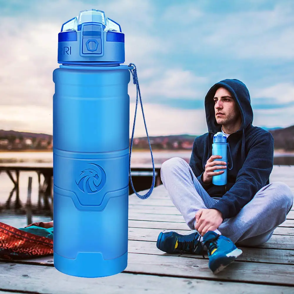 Спортивная бутылка для воды ZORRI Drak Blue лучший многоразовый шейкер протеиновых