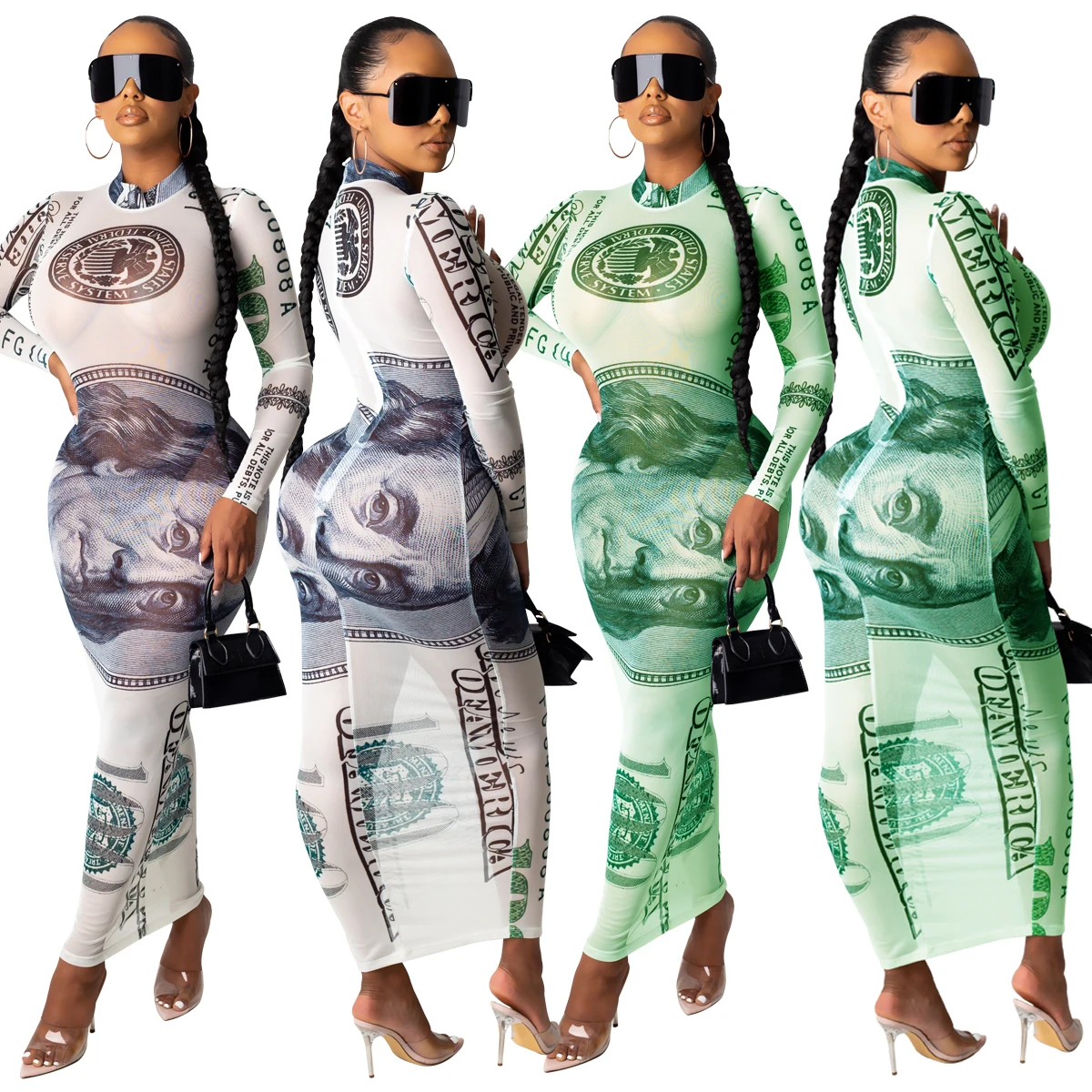 

Женское прозрачное Сетчатое платье, облегающее Привлекательное платье с длинным рукавом и высокой талией, уличная одежда, женское вечернее...