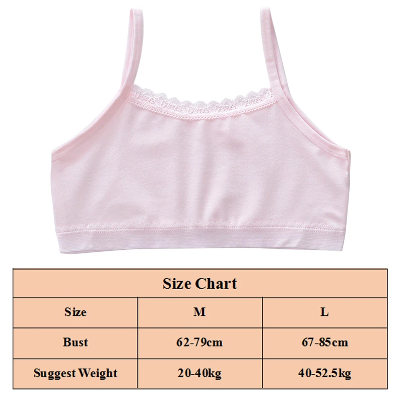 

Breathable Soft Cotton Bras Bralette Teenage Underwears 6-12 Years Prevents Peeping Cartoon Training Bra Girls Underwear