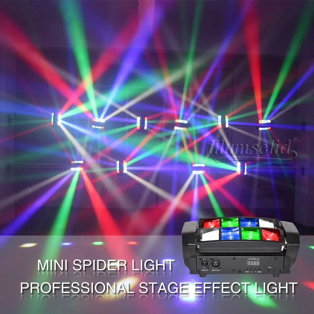 Мини светодиодный светильник паук 8x6 Вт RGBW Бар луч движущаяся головка s для диско