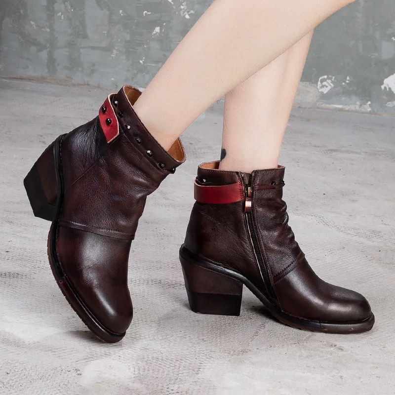 Artdiya/сапоги из натуральной кожи сезон осень-зима Новые рыцарские сапоги на