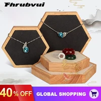 2pcs portable wooden jewelry box hexagonal storage for bracelet ring earring necklace display tray jewelry organizer showcase