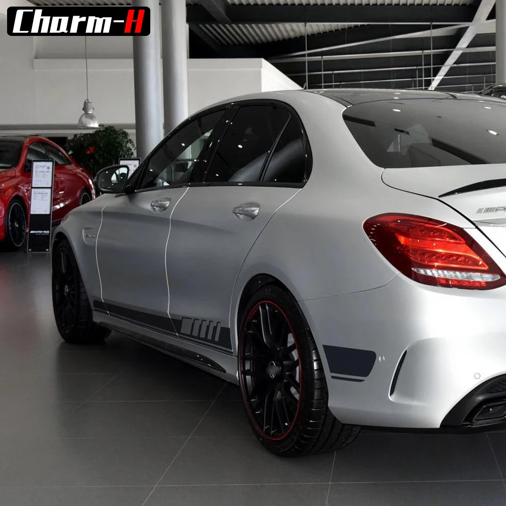 Серия 1 наклейка с боковой полосой для Mercedes Benz W205 C180 C200 C63 AMG боковая юбка гирлянда для тела