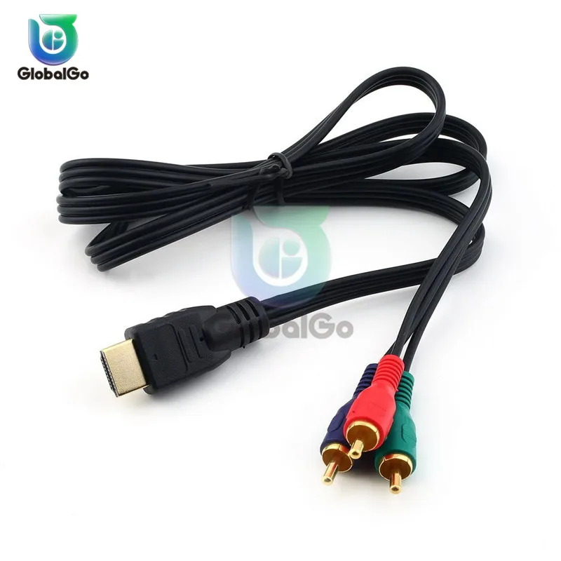 Кабель HDMI-RCA переходник со штекера HDMI на 3RCA AV композитный штекер M/M адаптер