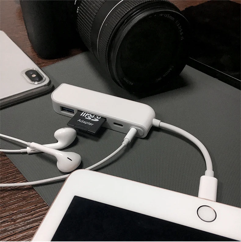 Многофункциональный UTHAI C16 для iphone X 8 Plus кардридер и адаптер интерфейса Lightning для iphone XS MAX