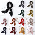 70*70 см атласные шелковые маленькие шарфы однотонные Цвет шелковое гофрированное шарф шейный платок из жатой ткани повязка на голову шарфы квадратной горловиной шарф