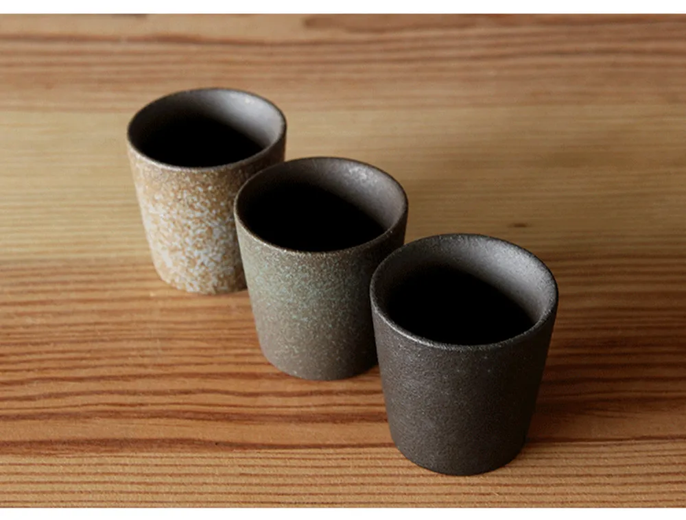 Vintage Straight Cup Drinkware Ceramic Coffee Mug Coarse Pottery Breakfast Retro Simple Tea Cups Decor Crafts | Дом и сад