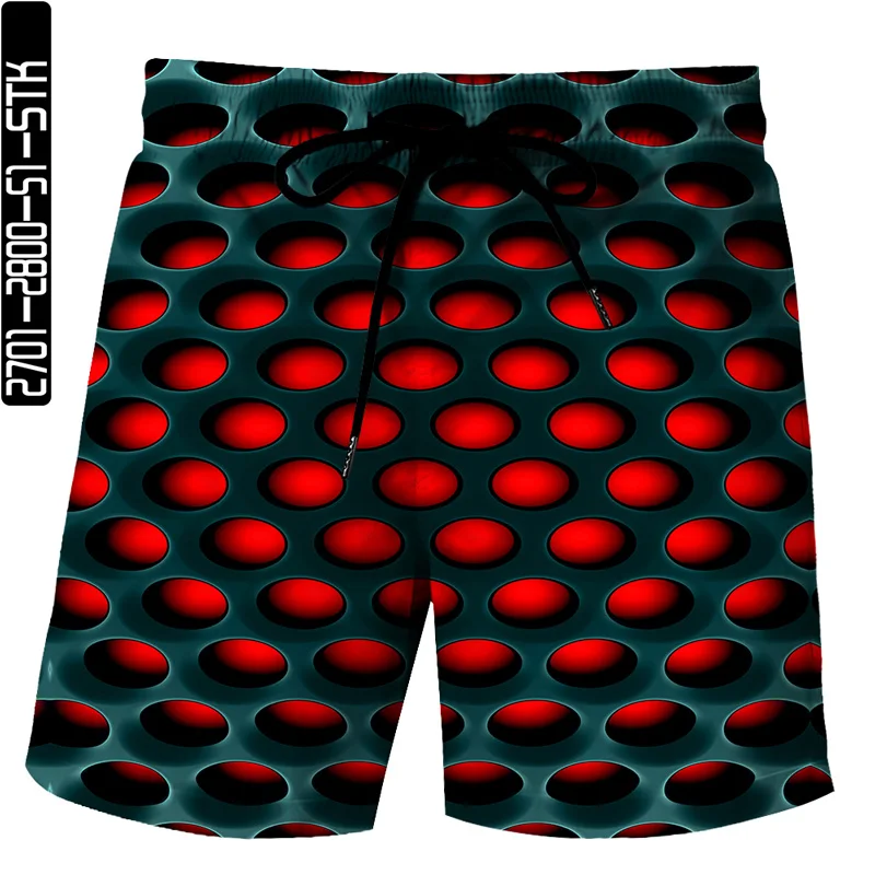 

2021 new summer 3D Digital printing Men Shorts Beach Short Casual Shorts Drawstring shorts Personalized honeycomb elements