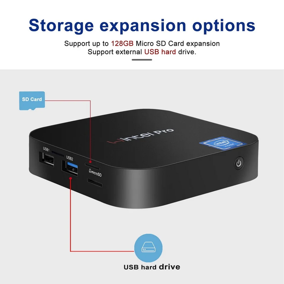 T8 Pro мини ПК Windows 10 Wintel Pro Intel четырехъядерный X5-Z8350 1,84 GHz Dual 2,4G/5G wifi 100M LAN BT4.0 USB3.0 карманный мини ПК