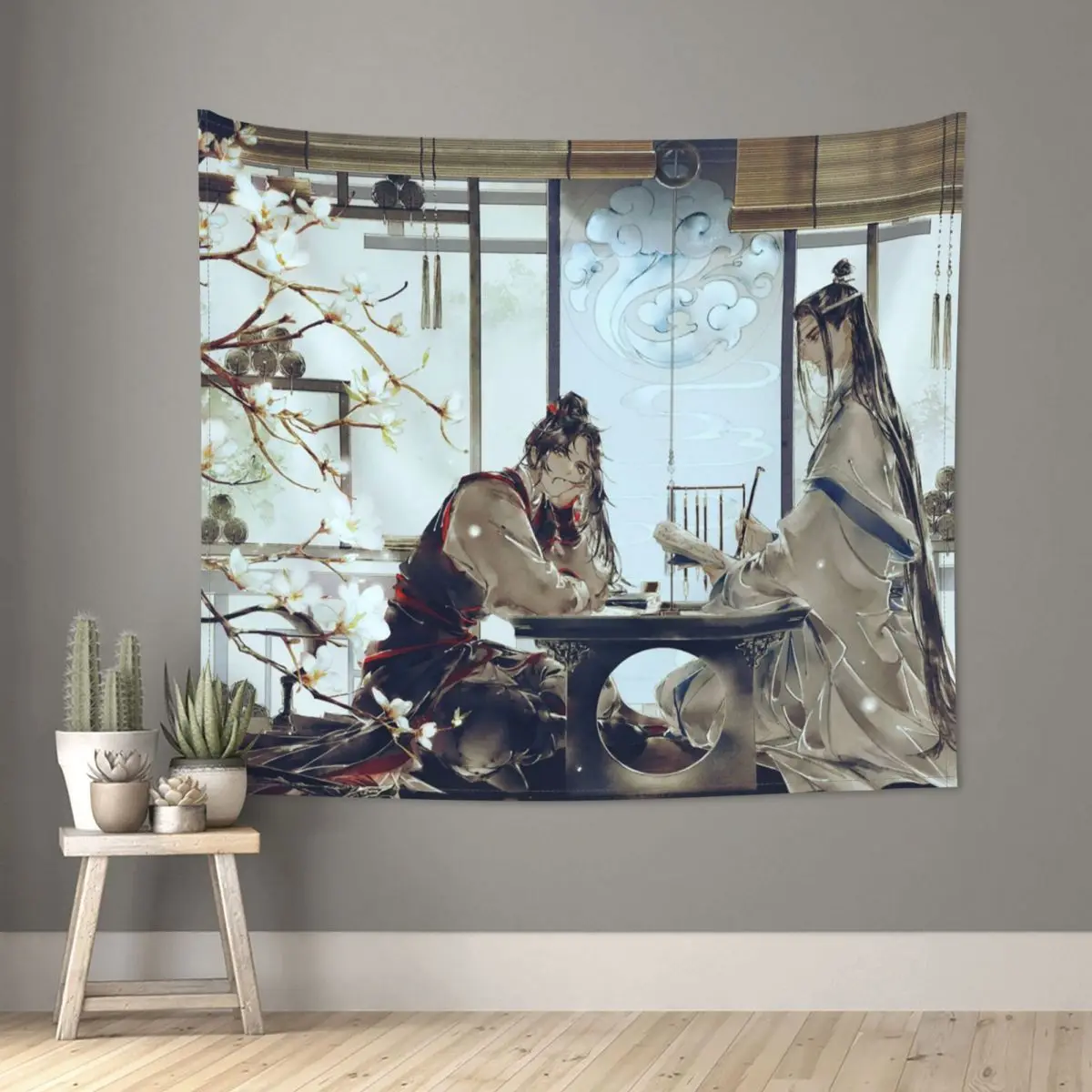 

The Untamed Wei Wuxian Lan Wangji Tapestry Wall Hanging Hippie Polyester Tapestry Art Throw Rug Blanket Wall Decor Wall Cloth