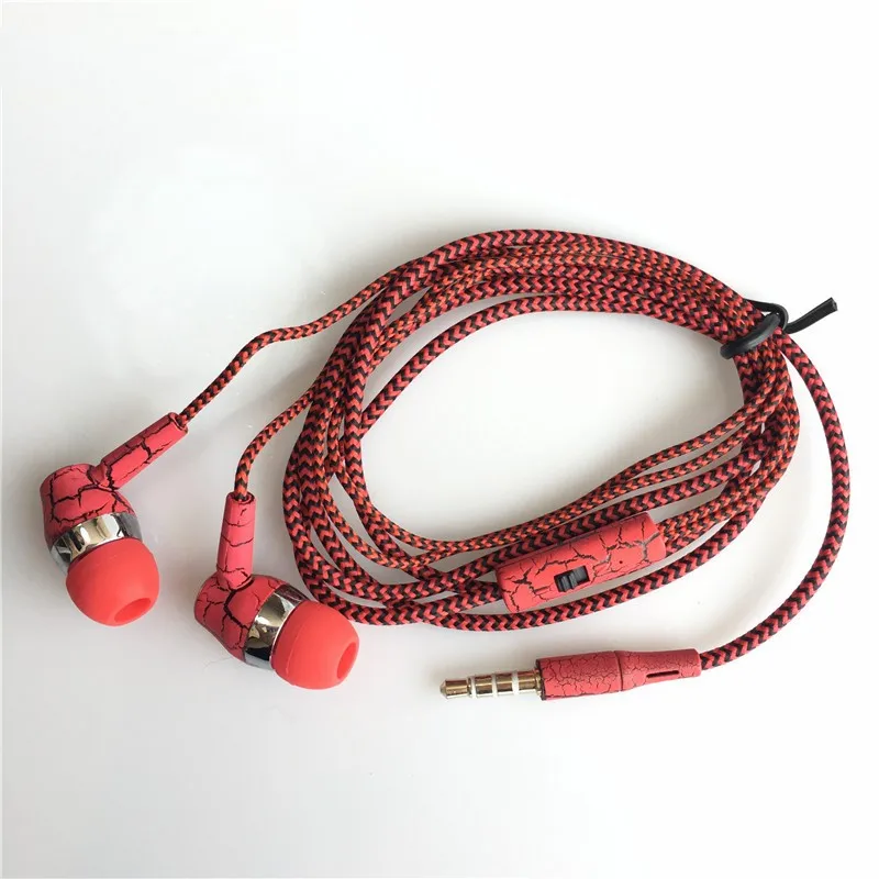 Спортивные музыкальные наушники ледяные трещины тканевая веревка наушник с