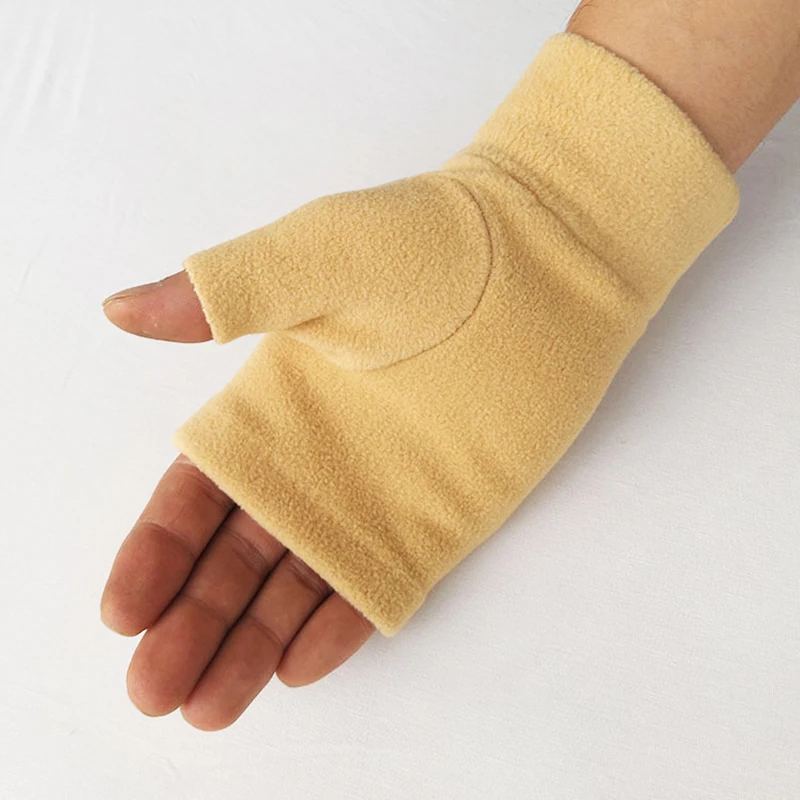 Перчатки унисекс Зимние для бега без пальцев флисовые варежки сенсорных экранов