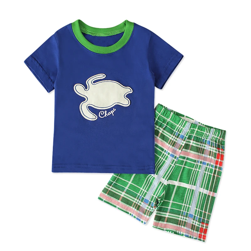 Комплект летней одежды для мальчиков полосатая хлопковая Футболка с рисунком