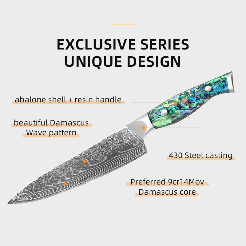 Набор кухонных ножей TOLIMER из дамасской смолы японские универсальные инструменты