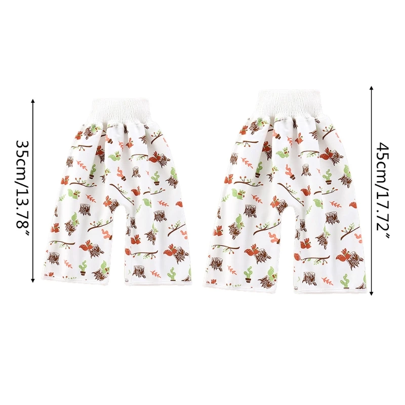 

2 in 1 Comfy Baby Diaper Skirt Shorts Cotton Waterproof Absorbent Washable Potty Training Nappy Pants for Bed Wetting