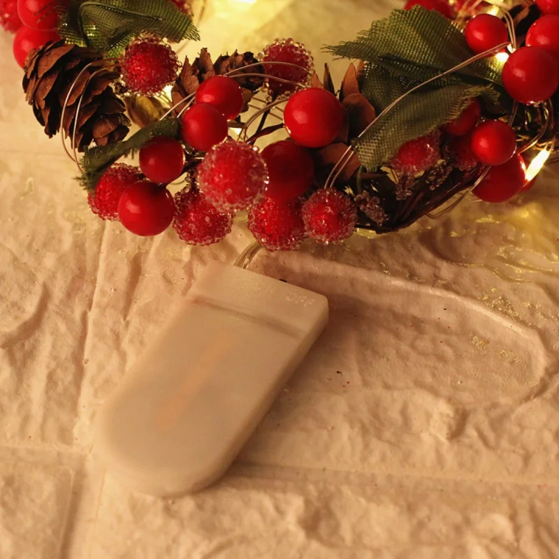 Рождественский декоративный венок с светодиодный светильник гирлянда