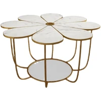 marble surface shaped coffee table italian nordic art tea table light luxury living room villa petal type