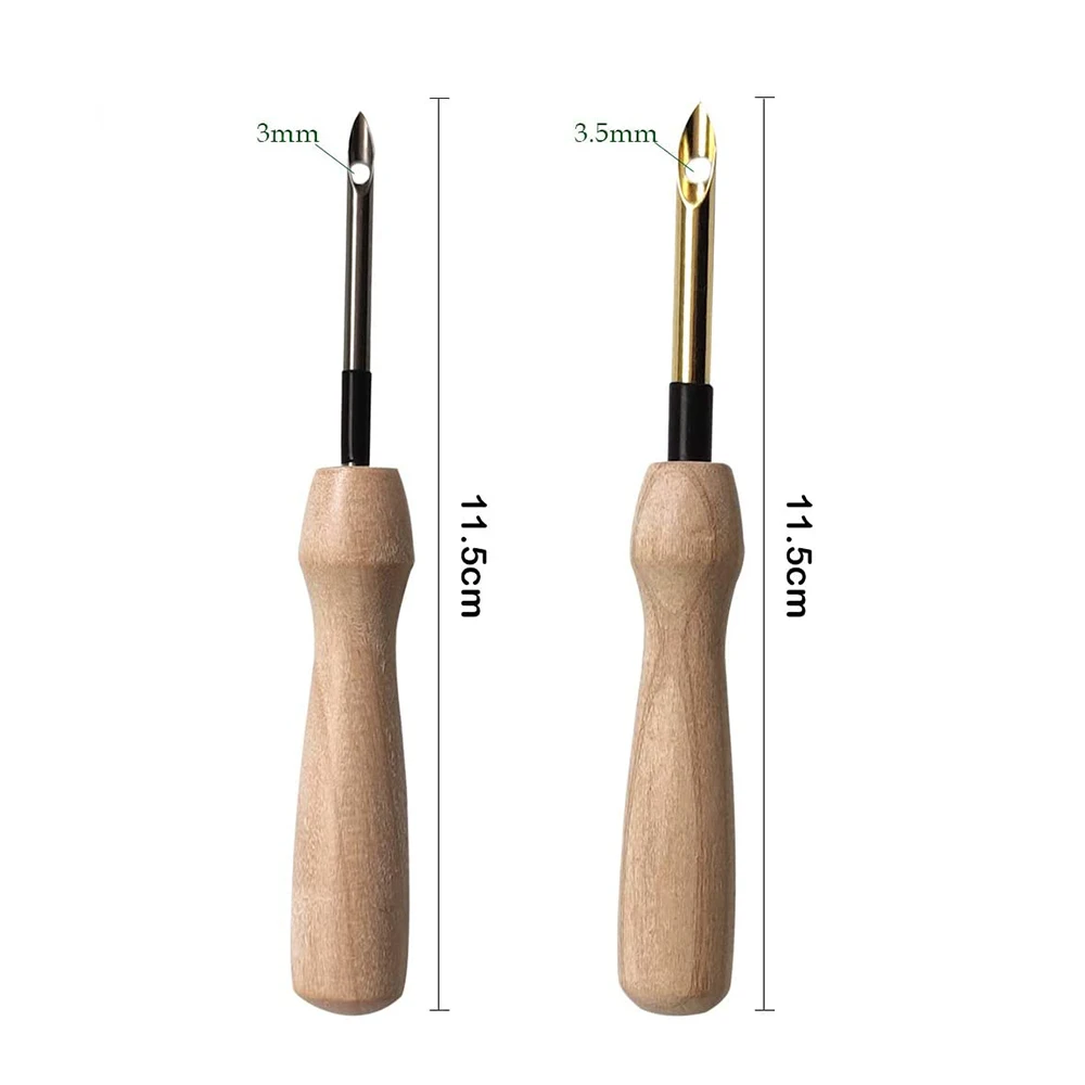 

1pc Wooden Handle Embroidery Pens Punch Needle Tool for Embroidery Floss Cross Stitching Beginners Crochet Accessories