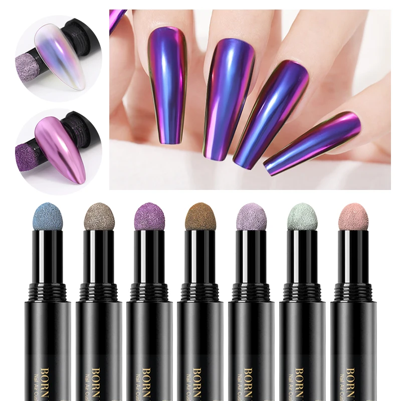 От BORN PRETTY гвоздь воздушная подушка для пудры ручка Гель лак зеркальный эффект