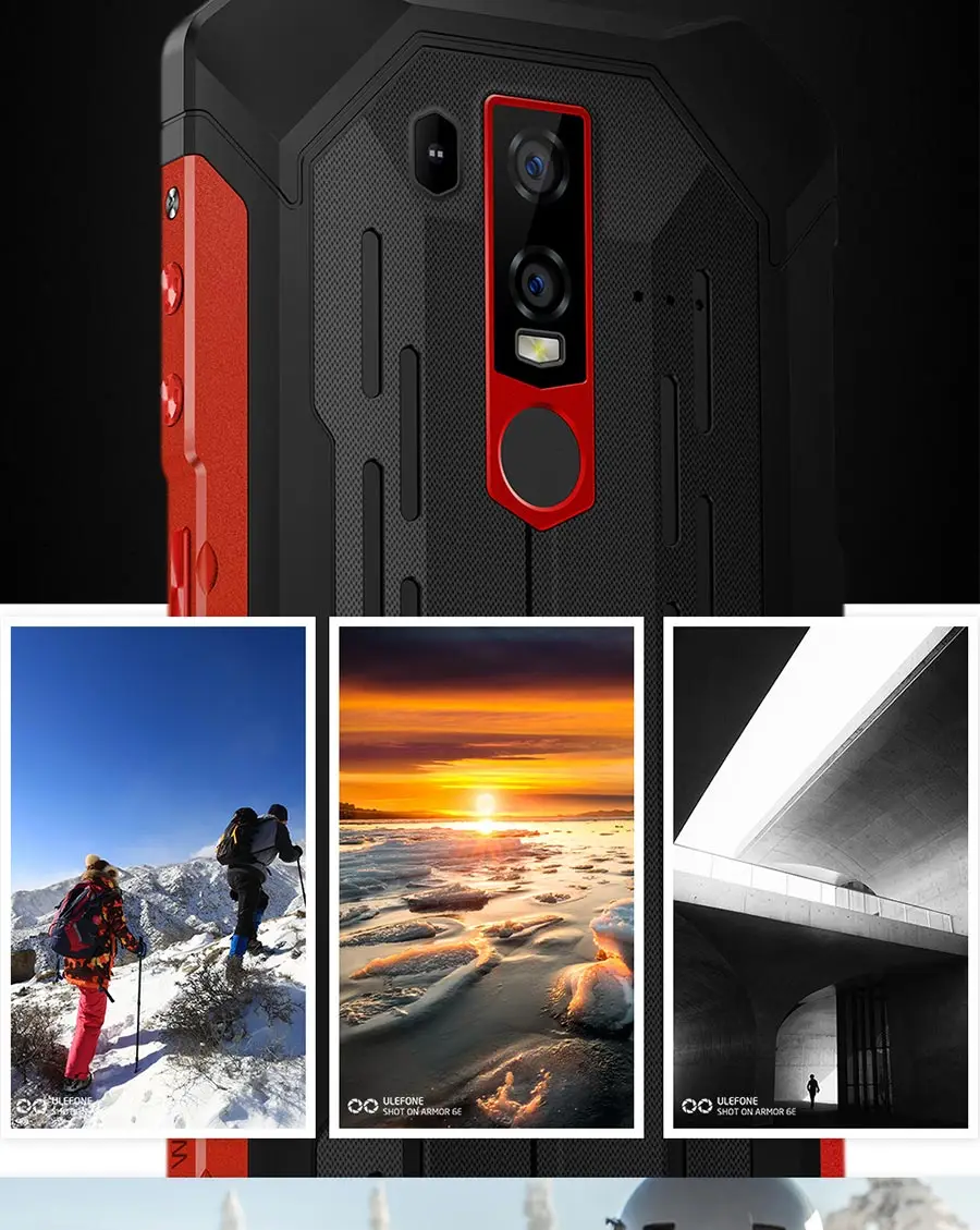 Ulefone Armor 6E Android 9,0 6," IP68 Водонепроницаемый Helio P70 4G+ 64G для распознавания лица NFC Беспроводная зарядка прочный мобильный телефон