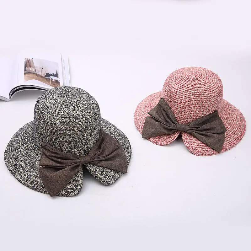 Женская Складная мягкая легкая вечерняя Кепка с большим бантиком бабочкой