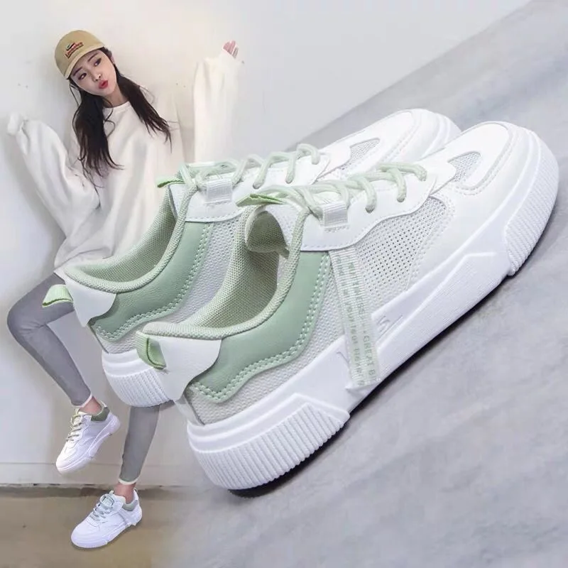 

Little White Shoes Female 2021 Spring and Summer New Hollow Thin Casual Sports Shoes Mesh Female Breathable