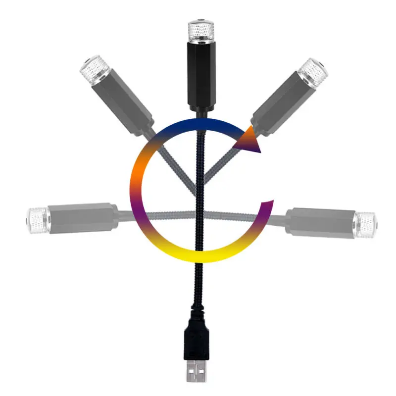 

1 × USB Светодиодная звезда на крышу автомобиля, ночник для интерьера, атмосферный Галактический светильник, аксессуары, звезда на крышу авто...