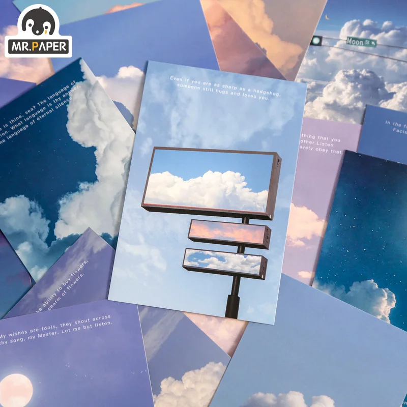 

Mr.Paper 30 Pcs/box Ins Style Falling Beautiful Series Postcards Creative Blessing Writing Greeting Gift Decor Collage Material