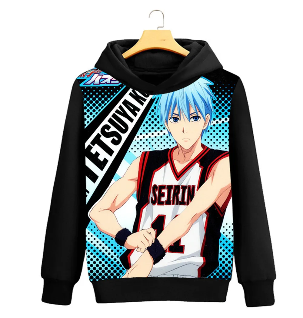 Толстовка унисекс с капюшоном Kuroko no Basuke для мужчин и женщин черный Свитшот