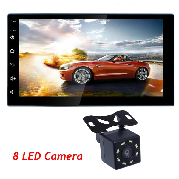 8 LED camera 7 дюймов Android автомобильный gps плеер Емкостный HD сенсорный экран радио стерео Поддержка Камера заднего вида вход Android 8,0 - Цвет: 8 LED camera