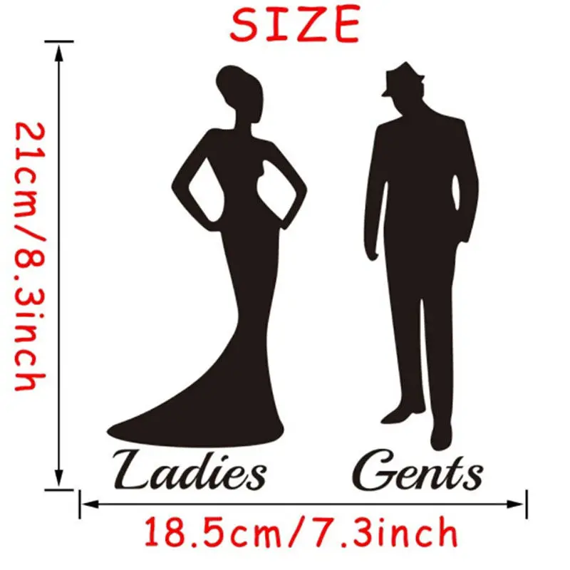 Новые стильные винтажные наклейки на дверь унитаза для мужчин и женщин