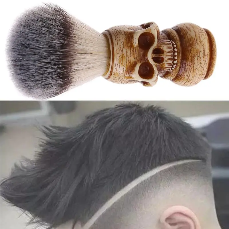 

New Shaving Brush Badger Bristle Hair Skull Hand Made Wooden Handle -Men's Gift