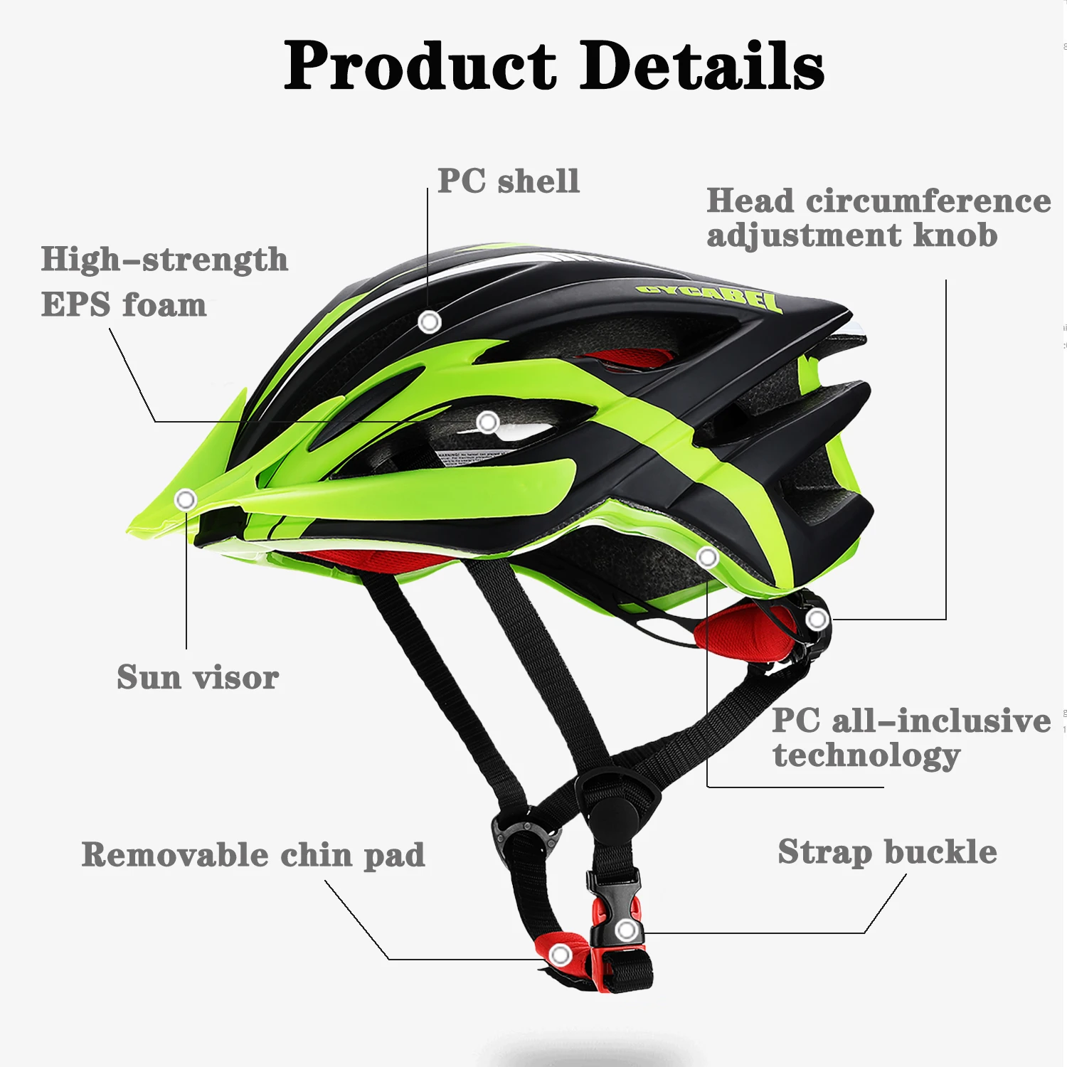 

CYCABEL Cycling Helmet Titanium Bike Helmet Ultralight Black In-mold Mountain Road Bicycle MTB Helmet Safe Men Women Bike Helmet
