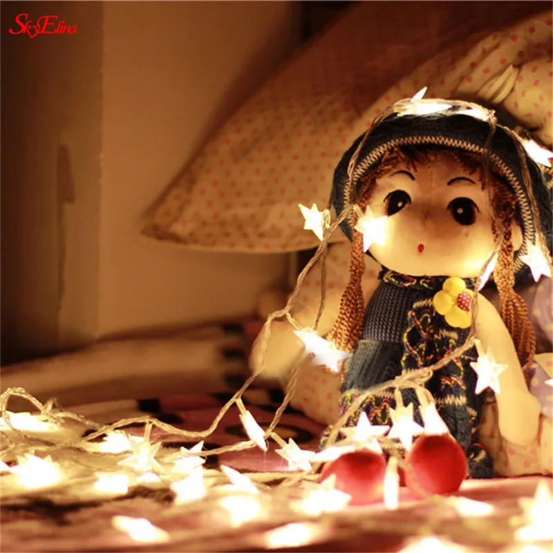 1 5/3/6 м Романтический Фея Звезда Медный провод светодиодный строки праздничное