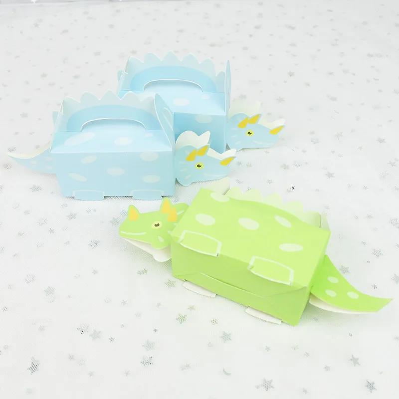 

10pcs Dinosaur Party Decorations Paper Boxes Cookie Candy Box Treat Gift Packaging Box for Baby Shower Birthday Wedding Supplies