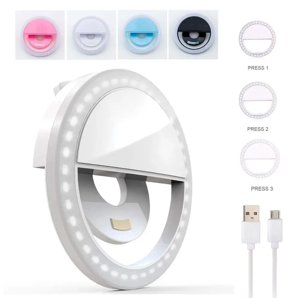 WINGRIDY Usb зарядное кольцо для селфи Светодиодная лампа телефона объектив