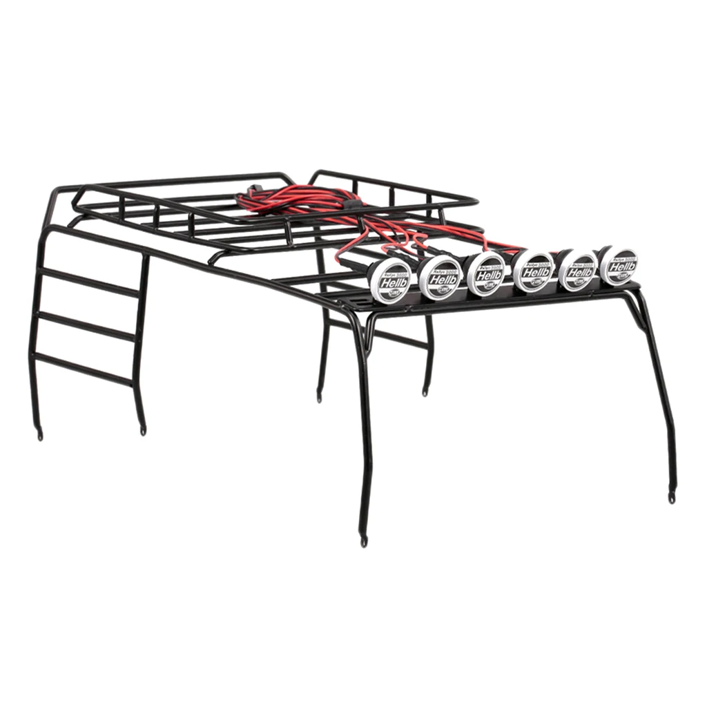 RC 1:10 багажник на крышу с 6 шт. светодиодный светильник для 1/10 Jeep Wrangler Гусеничный