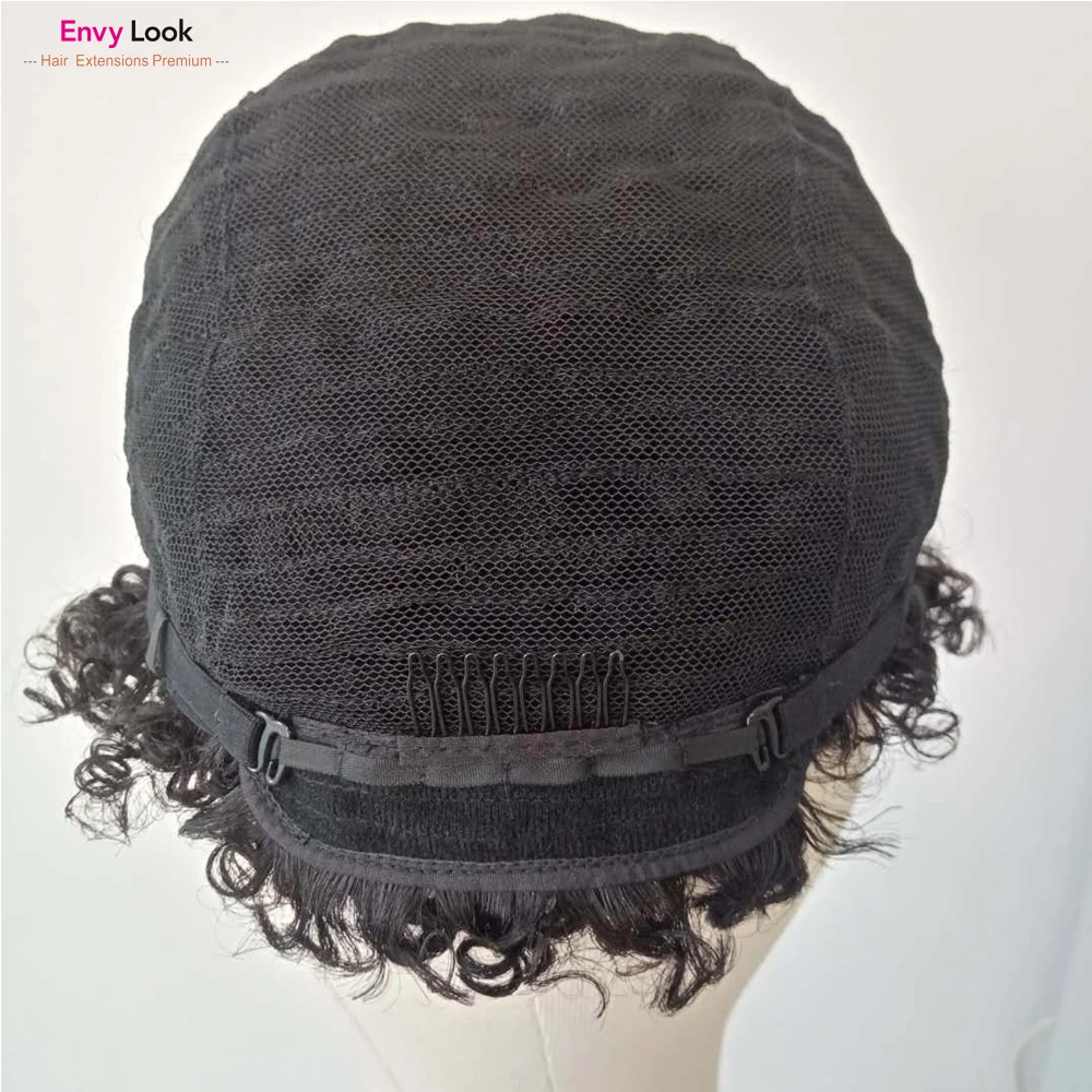 

Envy Look Bouncy Curly Short Bob Human Hair Wig Curl Full Machine Wigs Brazilian Remy Hair With 150% Density For women