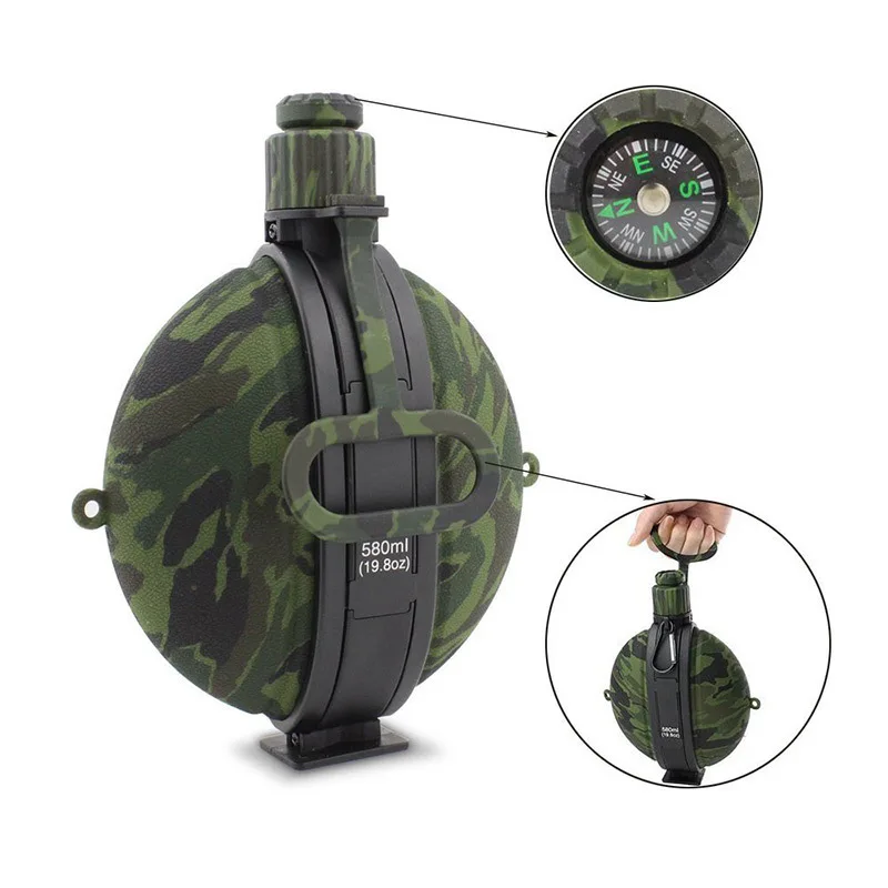 

Outdoor Military Water Bottle Silicone Large Capacity Folding Water Kettle Hiking Camping Leak Proof Tour Water Bottle