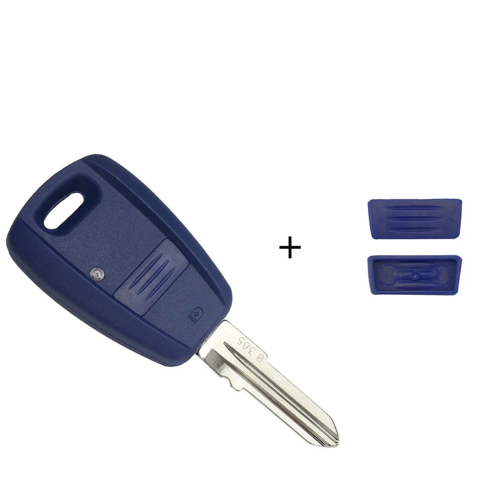 blue shell and pad OkeyTech 1 Кнопка ключа автомобиля оболочки для Fiat Punto Doblo Браво Seicento Stilo аксессуары чехол с держателем батареи Pad Uncut Blade - Цвет: blue shell and pad
