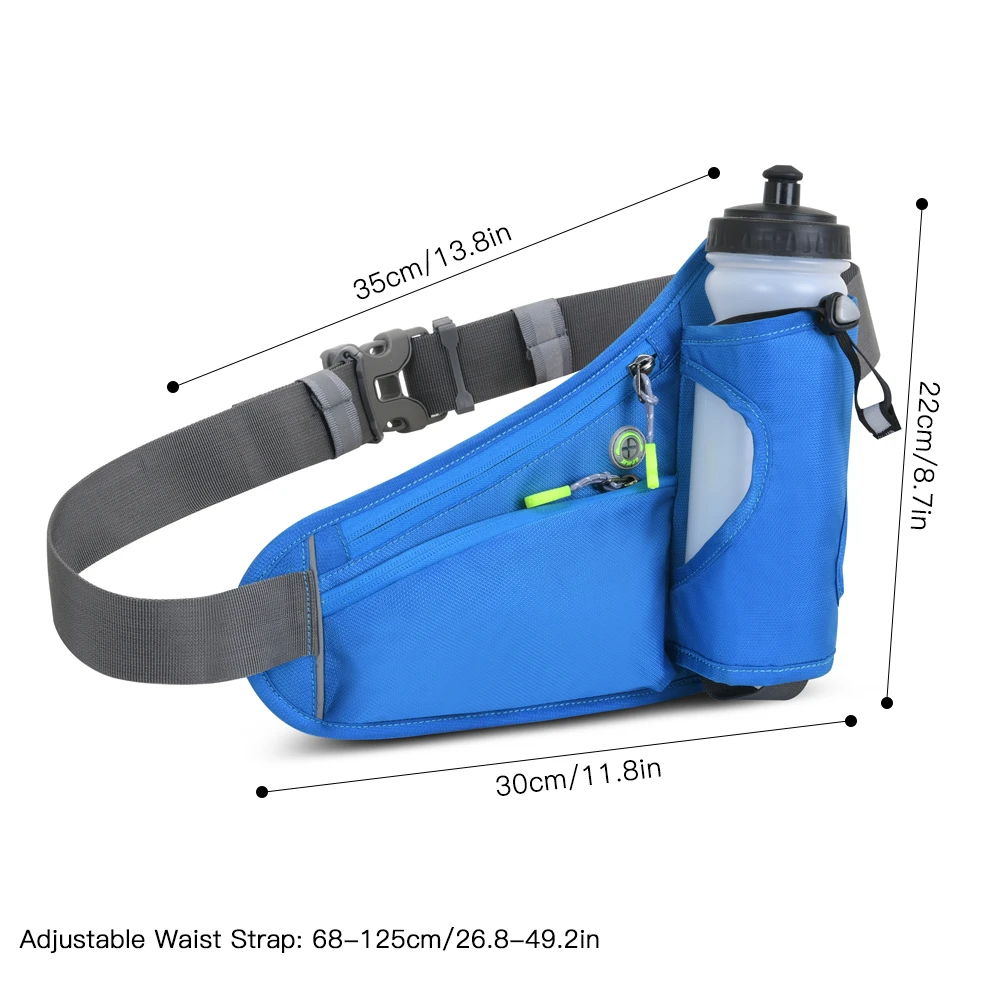 

Walking Water Bottle Bag Men Sports Running Belt Waist Pack Bum Bag Women Running Cycling Hiking Phone Change Wallet