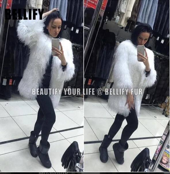 Женская меховая куртка знаменитости Syle роскошная пушистая натуральная