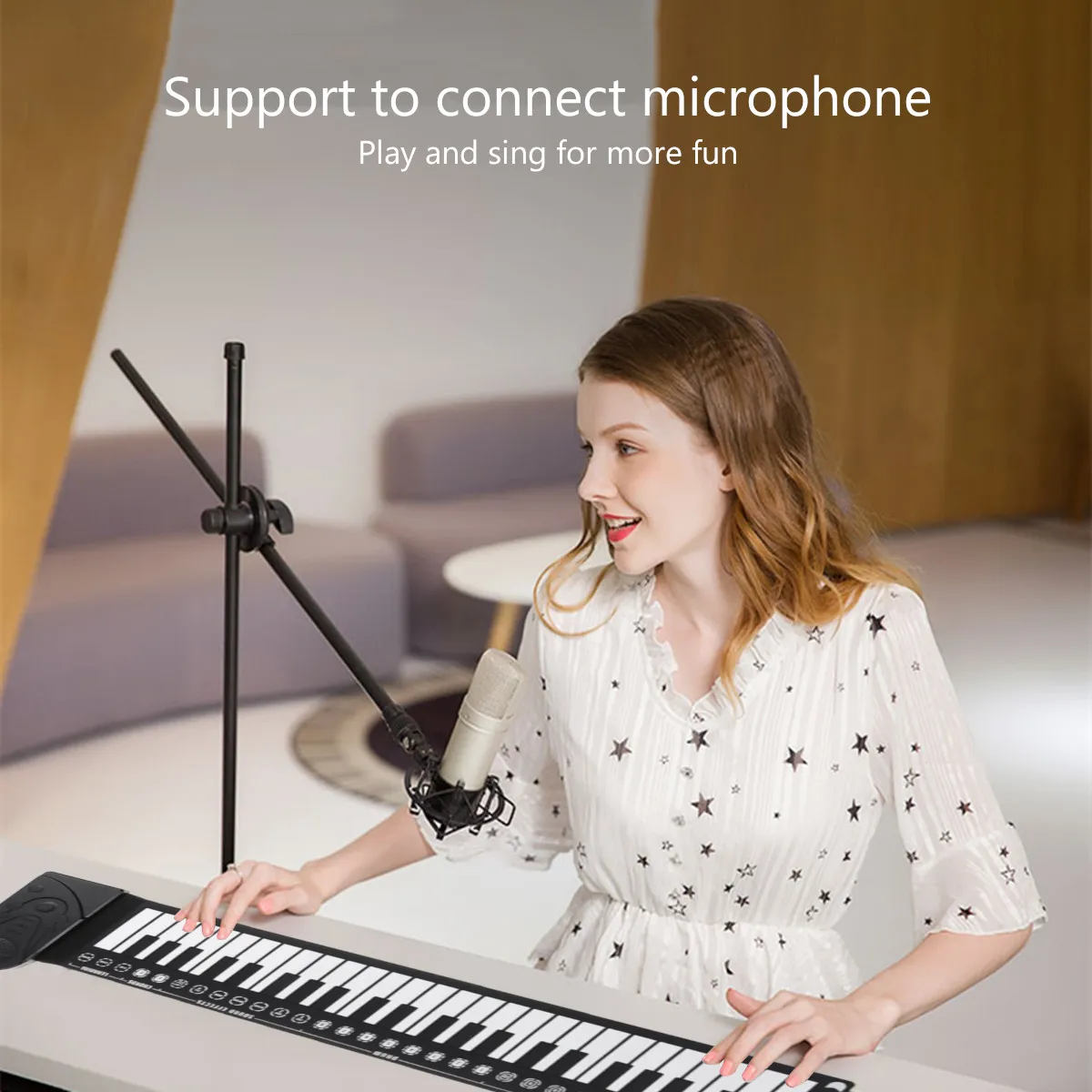 

Roll Up MIDI Flexible Piano 49 Keys Silicone Electronic Piano Portable Foldable Soft Keyboard Piano 16 Tone Music Keyboard Piano